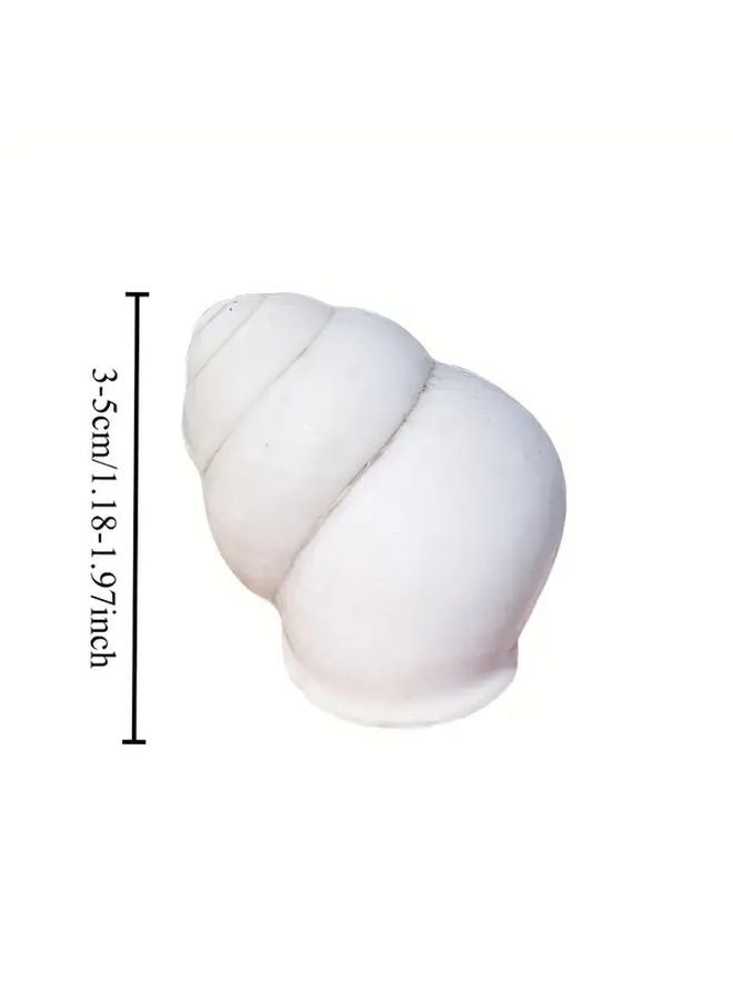 White Snail Shell Aquarium Decor 1pc Glossy Enamel Conch Nordic Style Fish Tank Ornament - Image 2